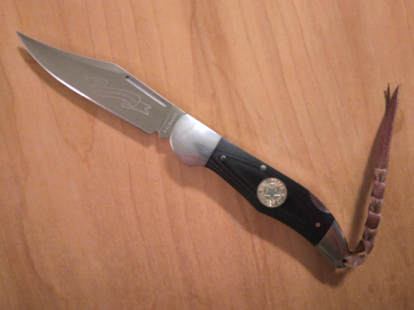 2015 A.G. Russell Texas Ranger Folding Knife 192 Years of Service with Belt Sheath
