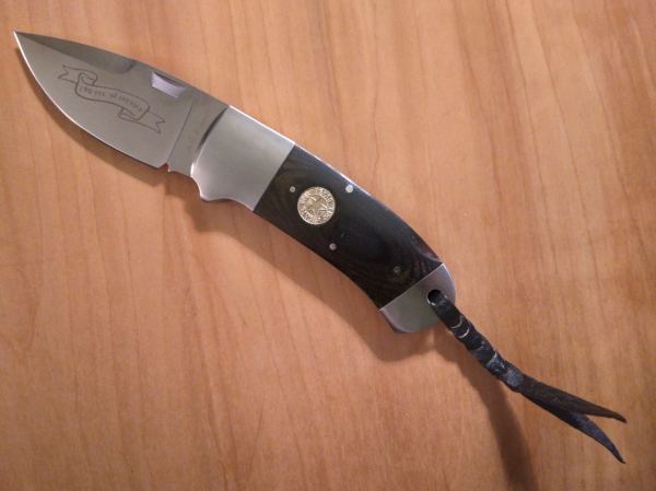 2013 A.G. Russell Texas Ranger The Beast Folding Knife 190 Years of Service with Belt Sheath Very Nice