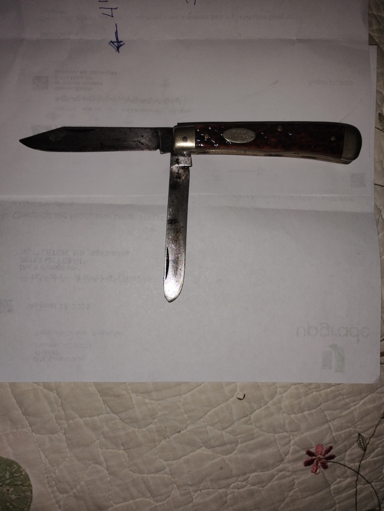 Vintage Schmidt & Ziegler 3123 bone trapper pocket knife