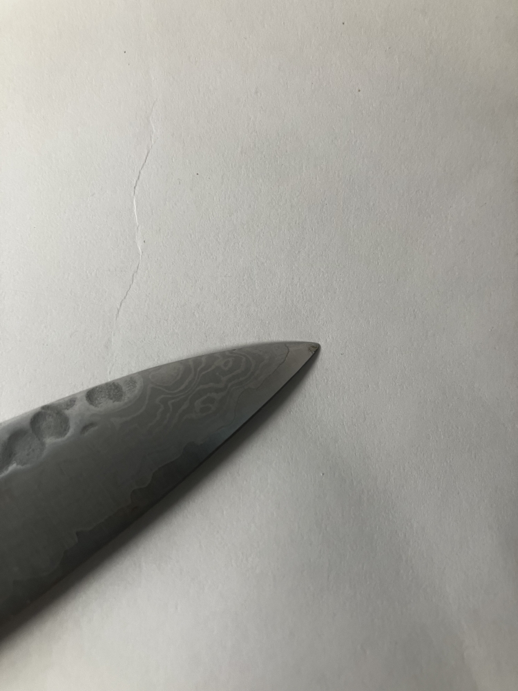 Seisuke Hamono VG10 Hammered Damascus 240mm Sujihiki Knife Sashimi Slicer