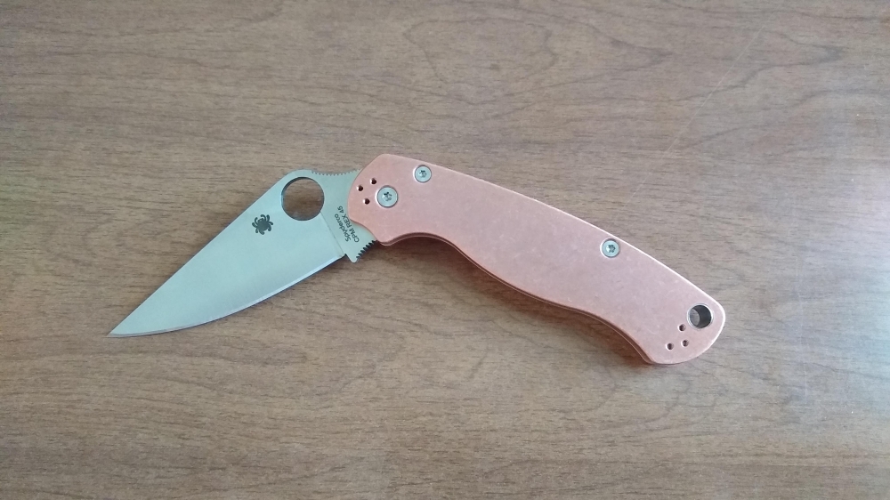 Spyderco Copper Paramilitary 2 Knife (3.44\" Satin REX 45)
