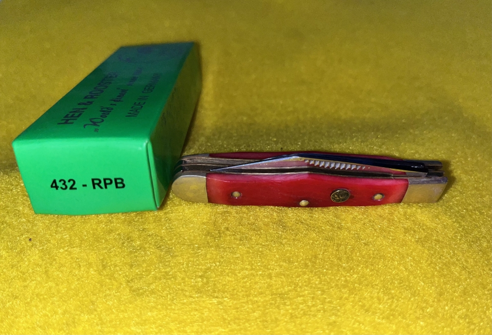 HEN & ROOSTER MINI COKE BOTTLE JACK KNIFE RED PICK BONE 432-RPB Made In Germany