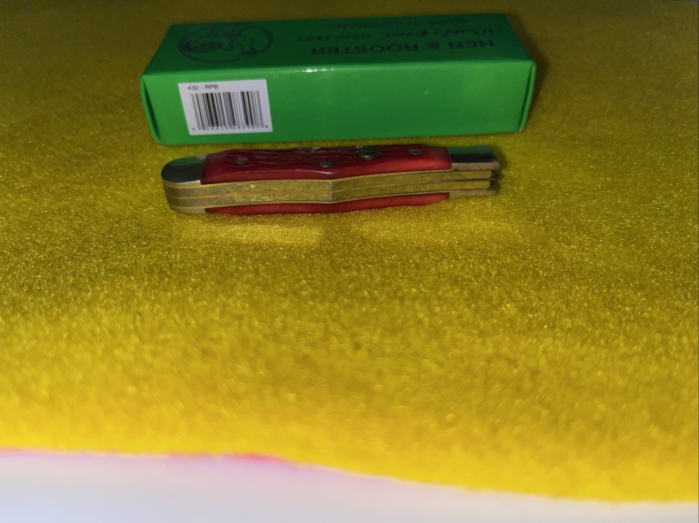 HEN & ROOSTER MINI COKE BOTTLE JACK KNIFE RED PICK BONE 432-RPB Made In Germany