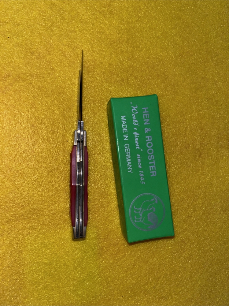 HEN & ROOSTER MINI COKE BOTTLE JACK KNIFE RED PICK BONE 432-RPB Made In Germany