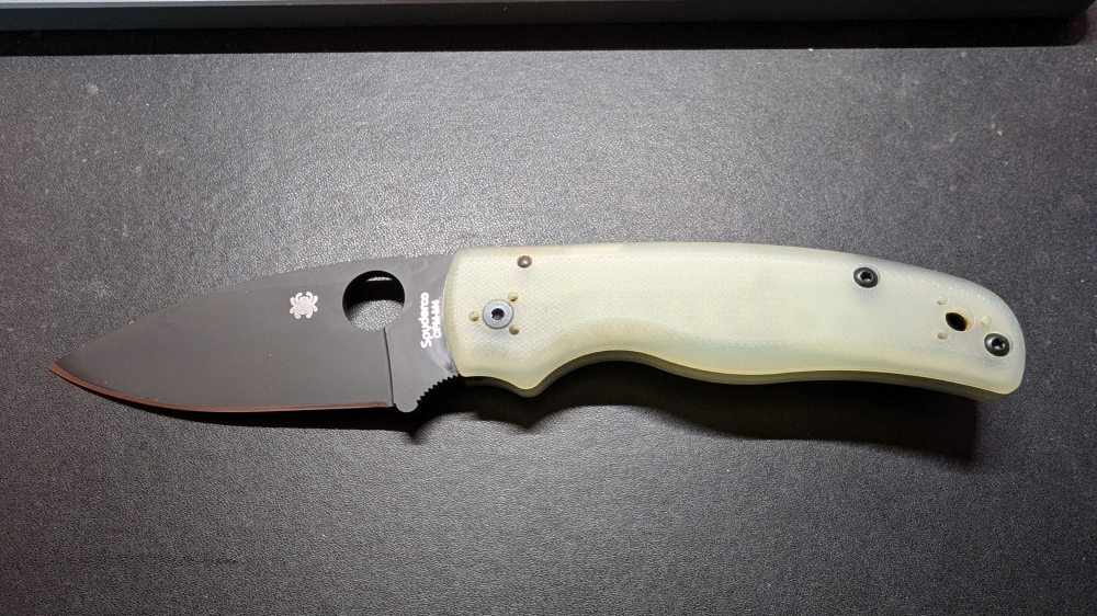 Spyderco M4 Shaman Compression Lock Knife Natural G-10