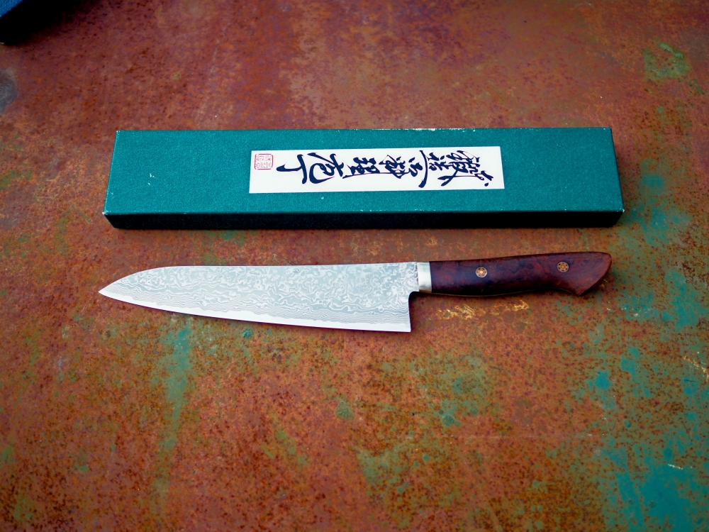 Shigeki Tanaka 33-layer damascus R2 (SG2)-steel core, 210mm