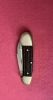 VINTAGE HEN & ROOSTER SOLINGEN 352-BS DARK RED JIGGED BONE CANOE 2-BLADE KNIFE