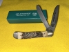 NOS HEN & ROOSTER 312 DEER STAG/DAMASCUS FOLDING KNIFE SPAIN