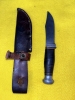 RARE VINTAGE CATTARAUGUS FIXED BLADE KNIFE W/ SHEATH. MADE IN USA!