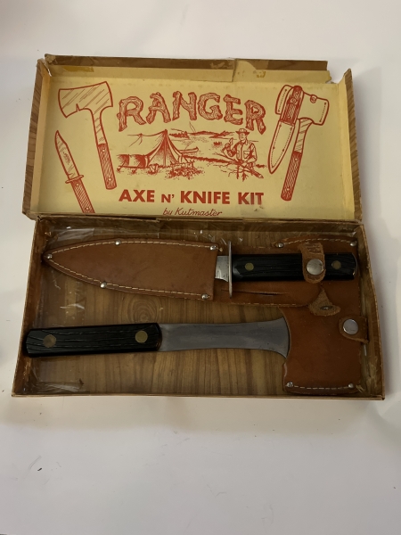 Vintage 1950s  Utica Sportsman Outdoor Set Hatchet And Knife combo
