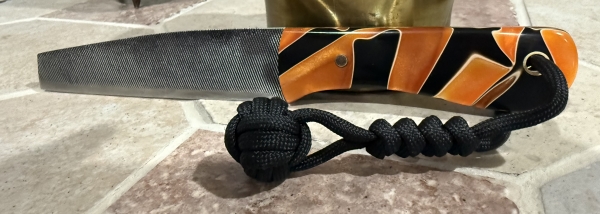 Hand Made Carbon Steel Square Tip Knife Made from a Vintage File
