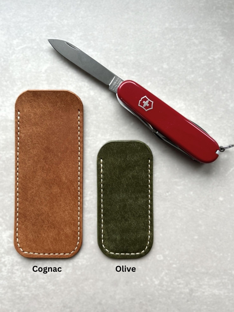 Handmade Vegtan Leather Knife Sheath , EDC Leather Pocket Knife Slip