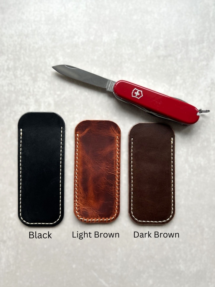 Handmade Vegtan Leather Knife Sheath , EDC Leather Pocket Knife Slip