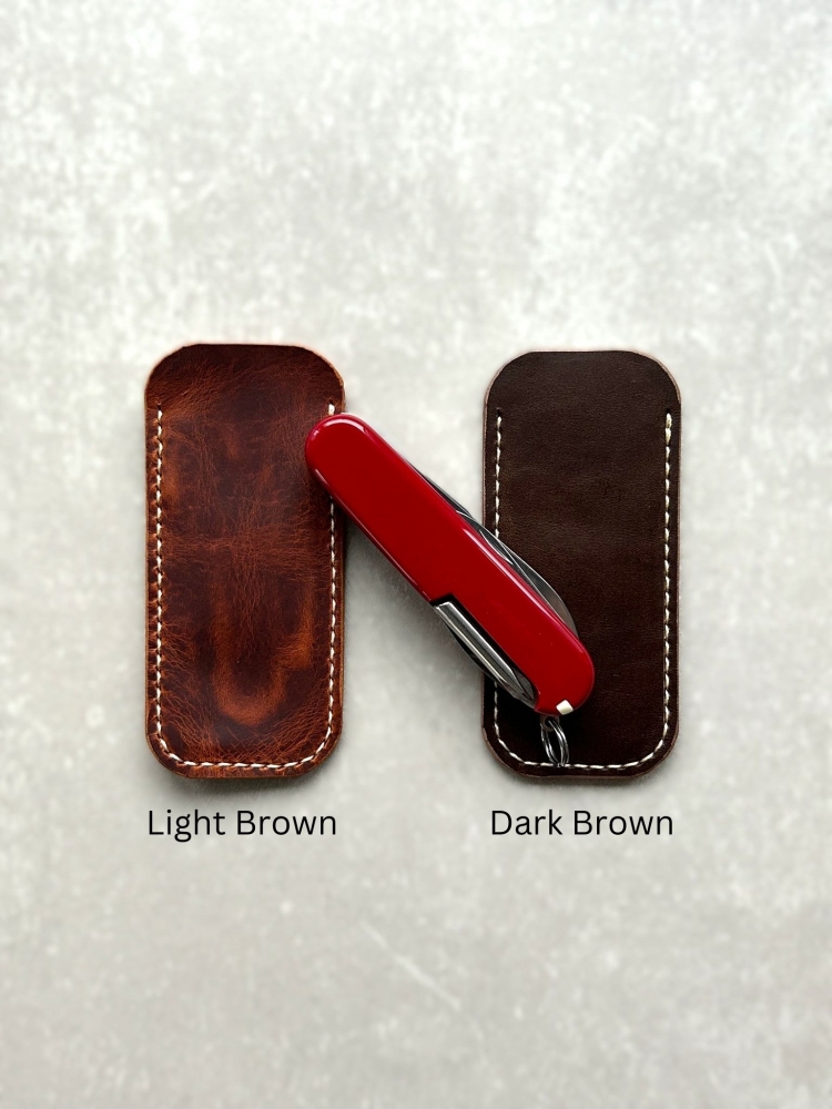 Handmade Vegtan Leather Knife Sheath , EDC Leather Pocket Knife Slip