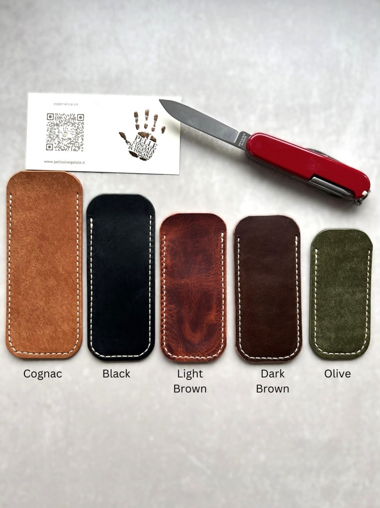 Handmade Vegtan Leather Knife Sheath , EDC Leather Pocket Knife Slip