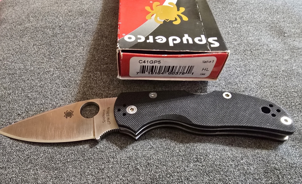 SPYDERCO #C41GP5 NATIVE 5 *LIKE NEW* RARE!! (CPM S35NV BLADE)