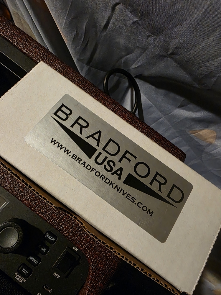 Brand NIB M390 Bradford Guardian 3 Black DLC 3D \"Wood\" G10 Scales & Sheath