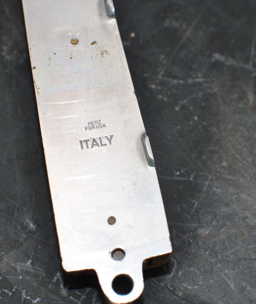 Cork Handled Italian Made 13cms Closed Folding Lanyard Hole Serrated Top Bottle Opener Locks In Place Mint 1960's