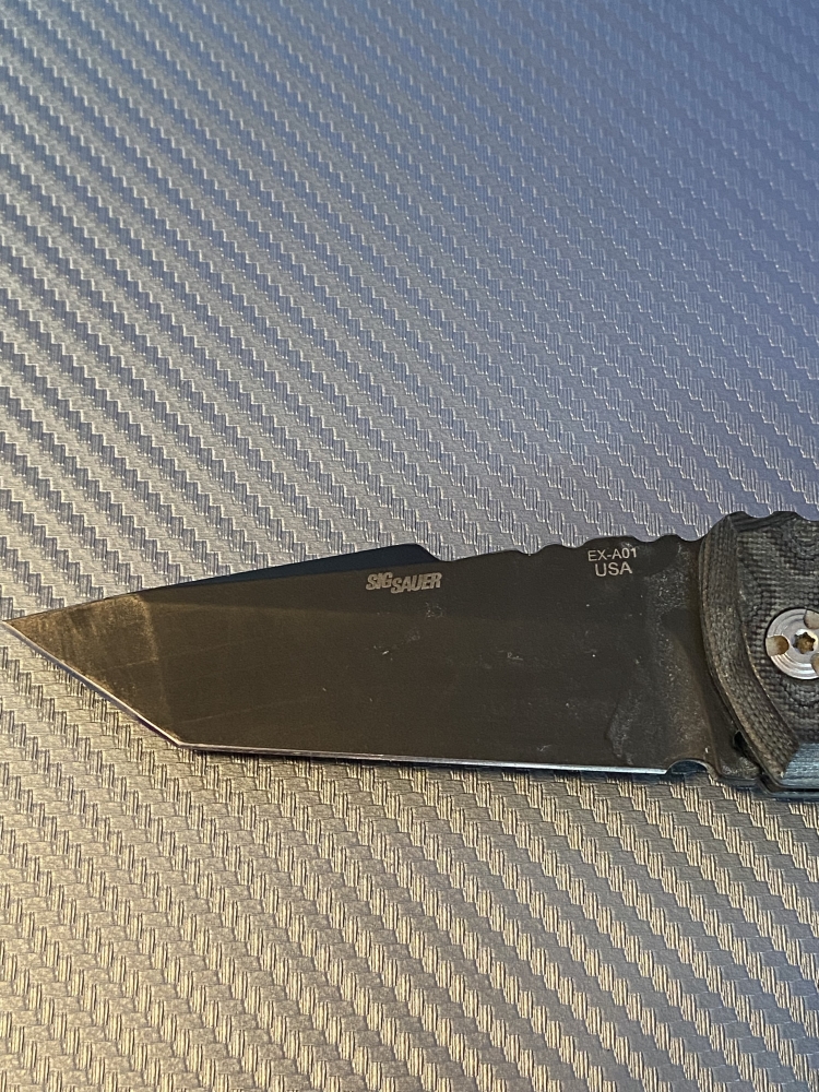 Sig Sauer Hogue Knives EX-A01 Knife Tanto Black G10 (3.5\" Black)