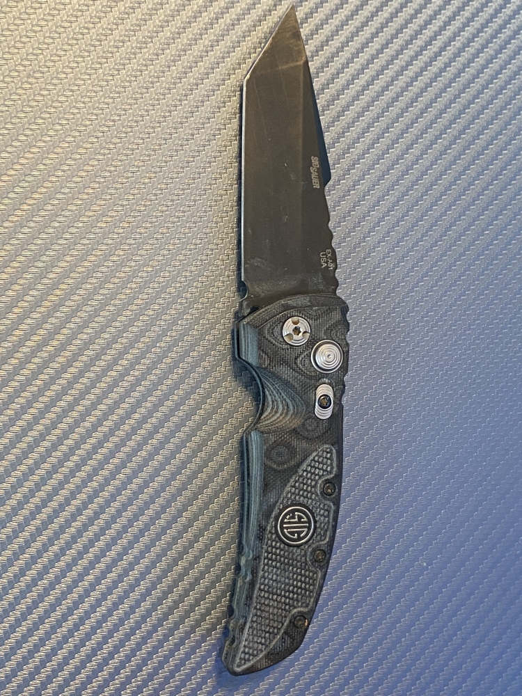 Sig Sauer Hogue Knives EX-A01 Knife Tanto Black G10 (3.5\" Black)