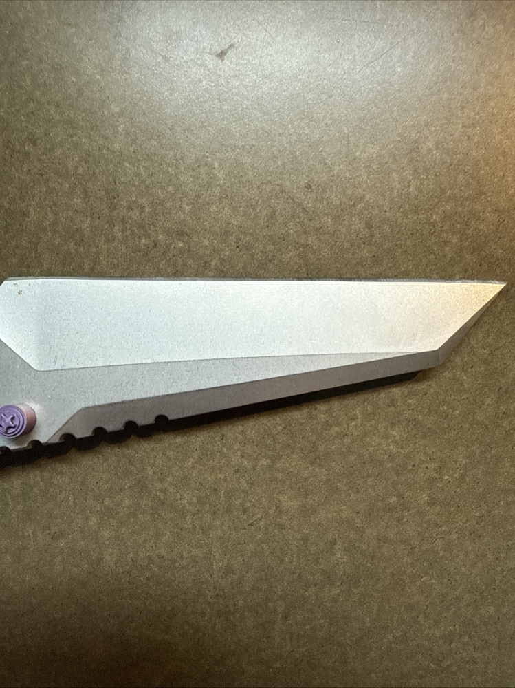 WE Knives 609D Reverse Tanto Blue Ti 4.1\" S35VN SW/Satin Flats Blade Thumbstud Never Used. Factory Sharp
