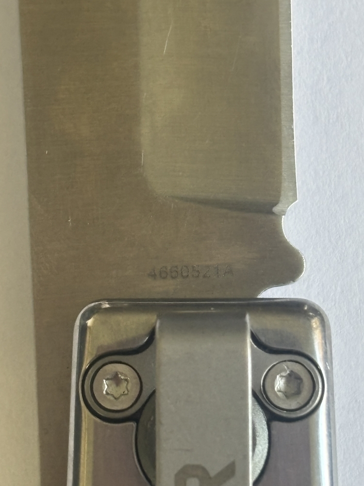 Gerber Quadrant 4660521A – Satin Wharncliffe Blade / Marbled Handle (Excellent Condition)