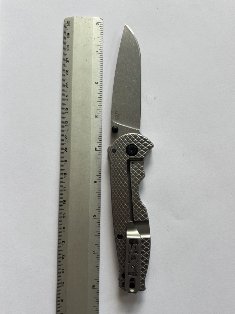 SOG Flash FL Folding Knife – Stainless Steel Handle, Stonewash 8Cr13MoV Blade, Frame Lock