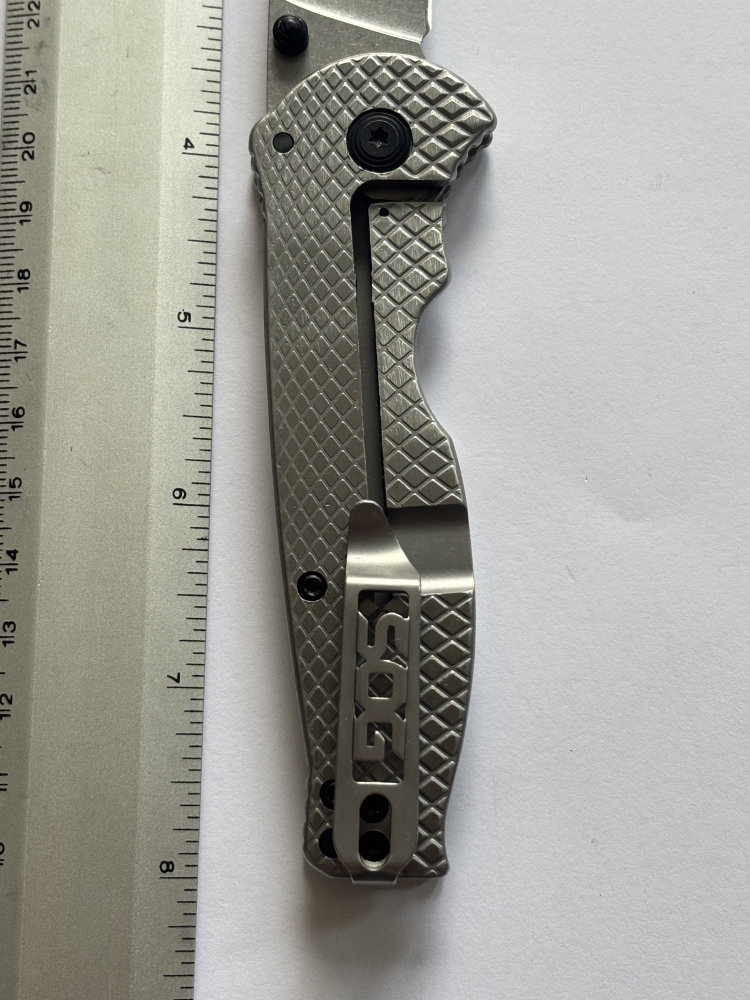 SOG Flash FL Folding Knife – Stainless Steel Handle, Stonewash 8Cr13MoV Blade, Frame Lock