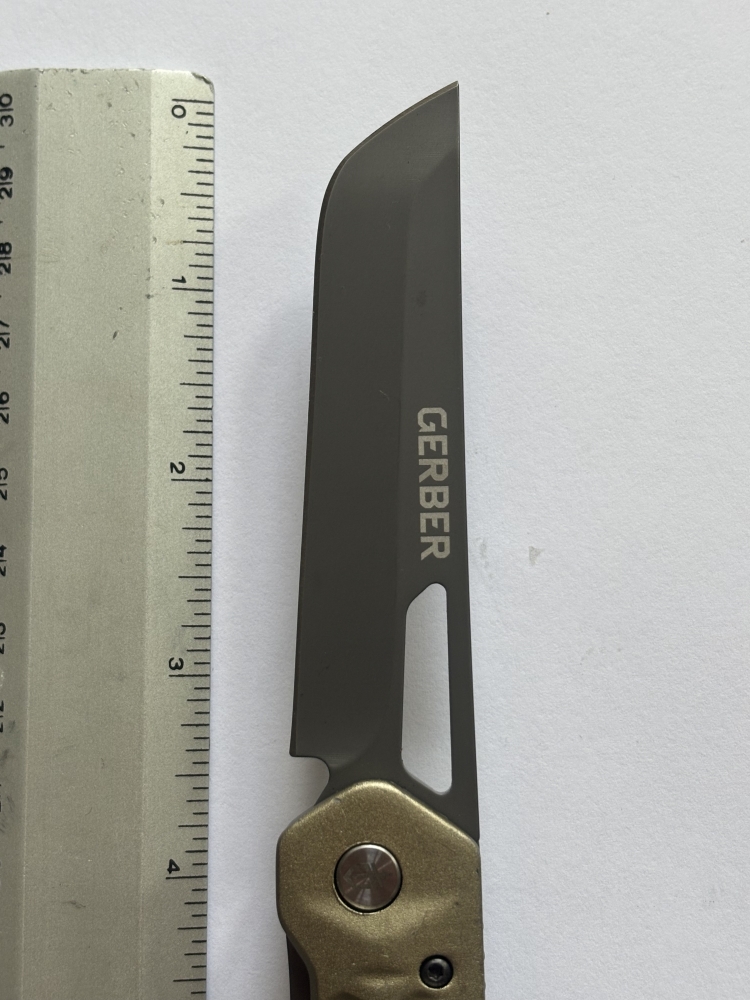 Gerber Quadrant Folding Knife – Olive Aluminum Handle, Satin Sheepsfoot Blade, Frame Lock