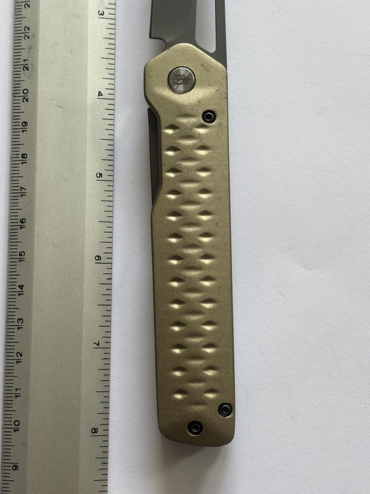 Gerber Quadrant Folding Knife – Olive Aluminum Handle, Satin Sheepsfoot Blade, Frame Lock