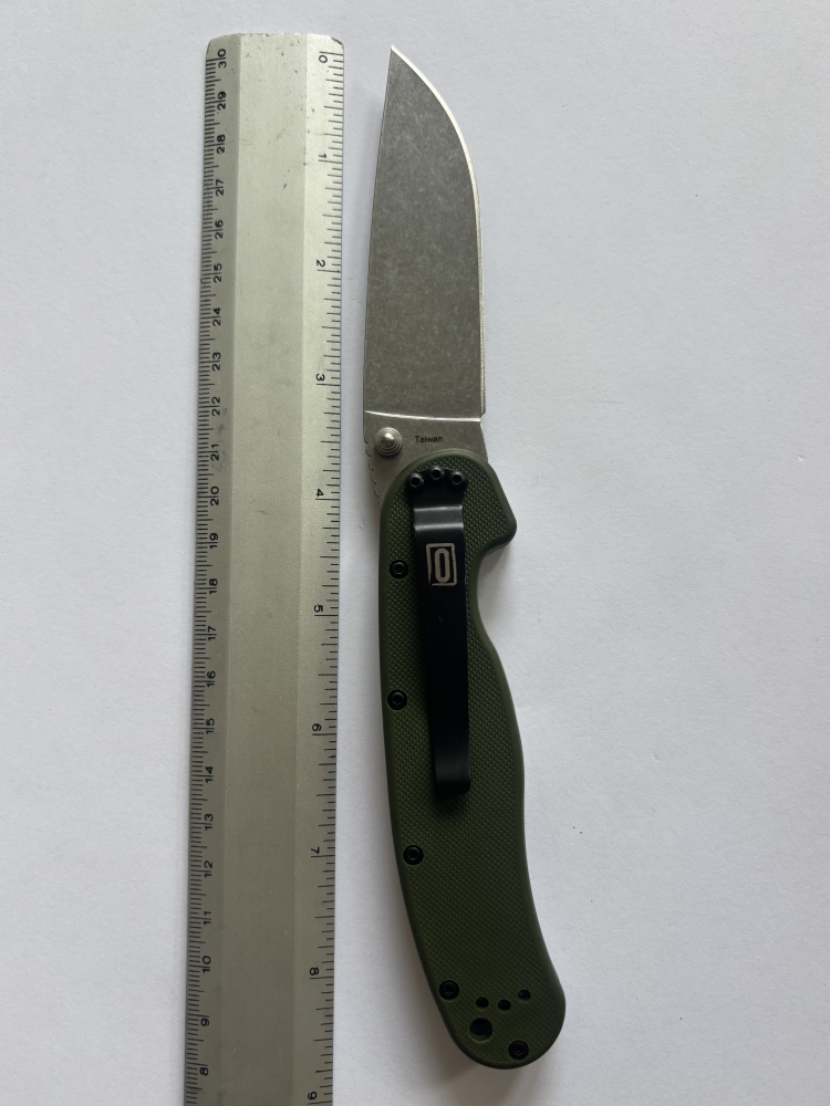 Ontario Knife Co. RAT Model 1AUS-8 Folding Knife – OD Green Handle, AUS-8 Steel, Taiwan