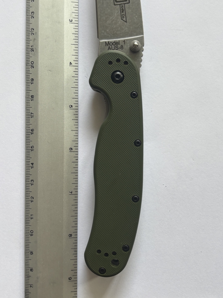 Ontario Knife Co. RAT Model 1AUS-8 Folding Knife – OD Green Handle, AUS-8 Steel, Taiwan