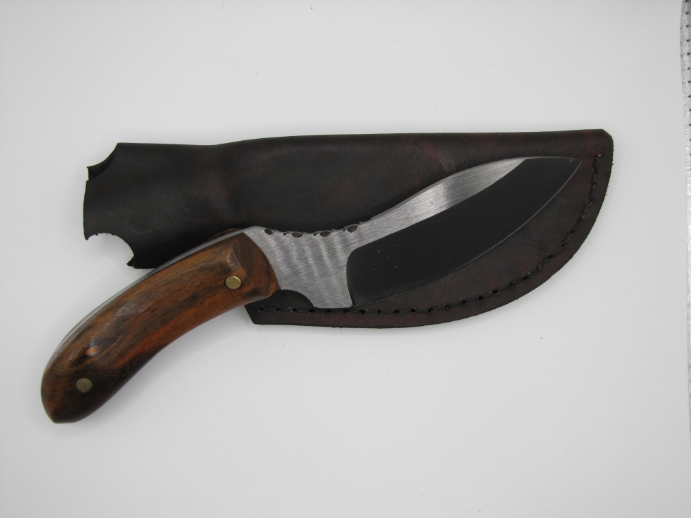 1095 high carbon steel cad belt knife esk knife with a natural wood handle