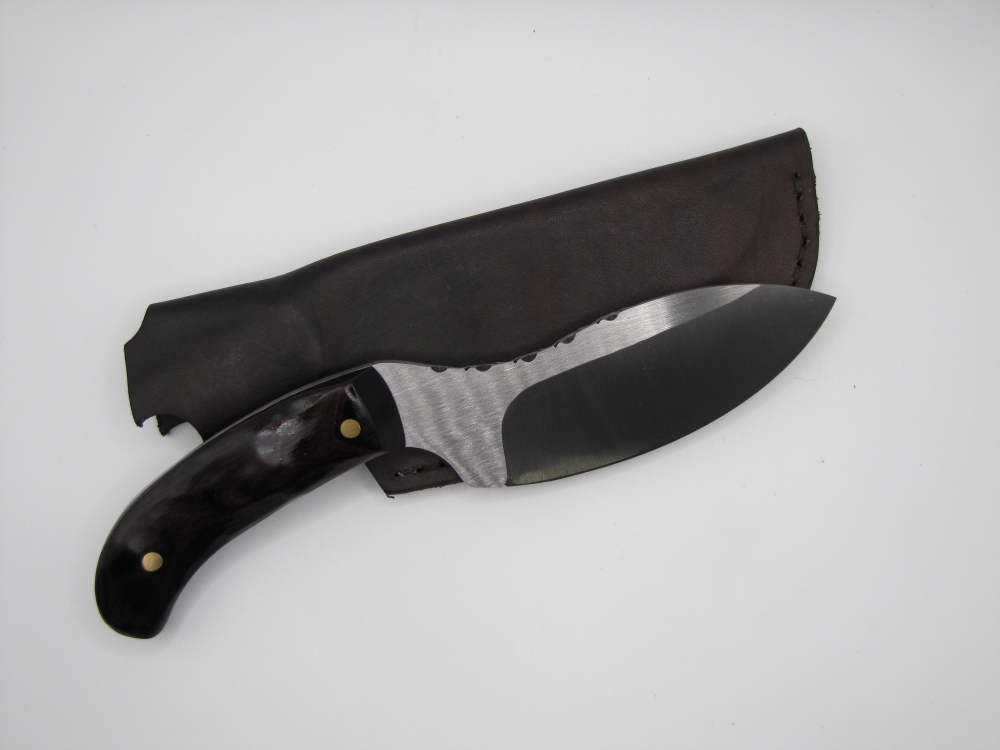 1095 high carbon steel cad belt knife esk knife with walnut dymalux handle