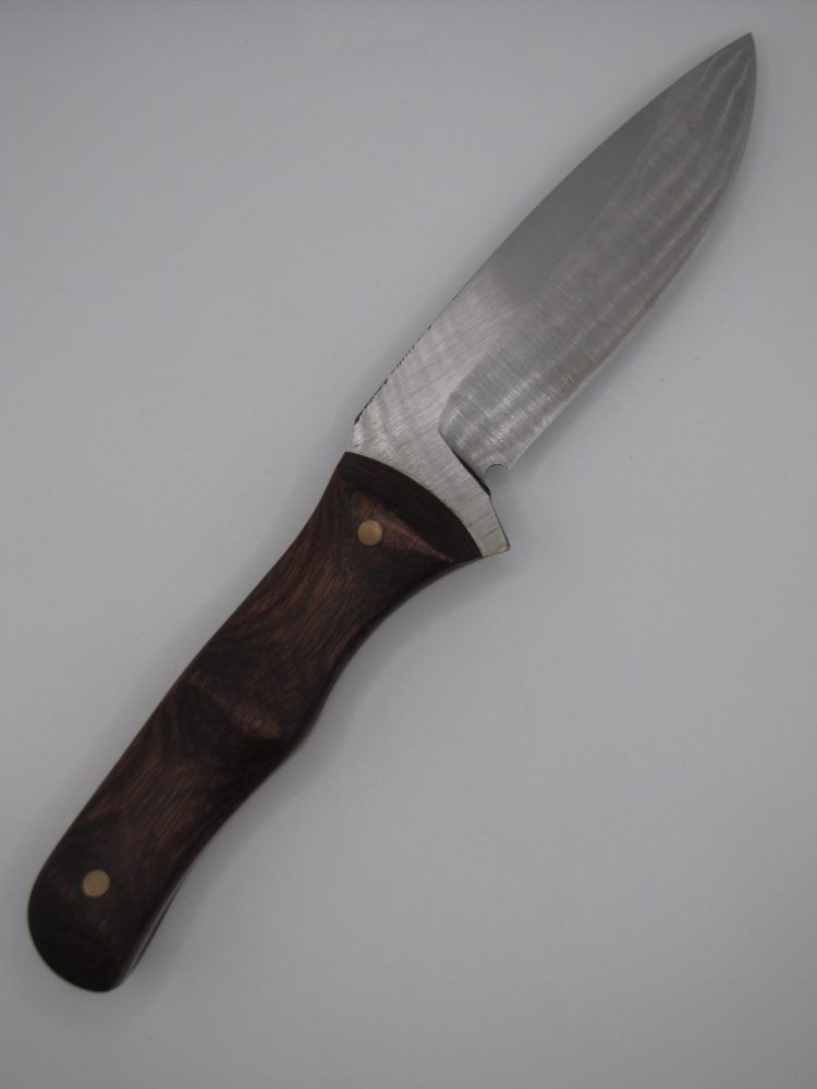 1095 high carbon 3/16 thicc drop point hunter with natural wood handle