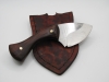 1095 high carbon steel big belly drop point skinning knife with natural wood dog bone handle