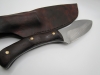 1095 high carbon steel drop point camp knife with natural wedge wood handle