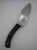 1095 high carbon steel drop point camp knife with natural wedge wood handle