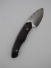 1095 high carbon steel caping knife with a drop point with natural wood handles
