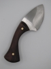 1095 high carbon steel big belly drop point skinning knife with natural wood dog bone handle