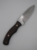 1095 highcarbon steel drop point utility knife with a walnut dymalux handle