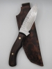 1095 highcarbon steel drop point utility knife with a walnut dymalux handle