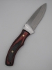 drop point utility knife 1095 high carbon steel with a red an black dymalux handle