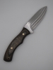 1095 highcarbon drop point utility knife with a black olive walnut camo dymalux handle