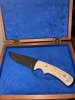 Handmade Full-Tang Knife – 440 Stainless Steel Blade, Deer Antler Handle with Dual 1/10 oz Gold Coins – Collector Display Piece with Box