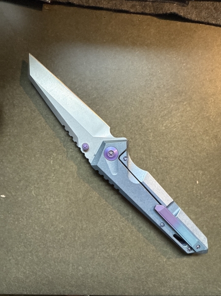 WE Knives 609D Reverse Tanto Blue Ti 4.1