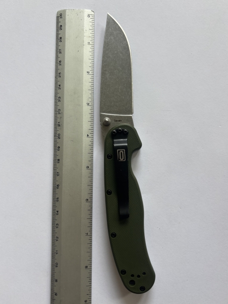 Ontario Knife Co. RAT Model 1AUS-8 Folding Knife – OD Green Handle, AUS-8 Steel, Taiwan