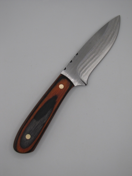 drop point utility knife 1095 highcarbon steel with a orange an black dymalux handle