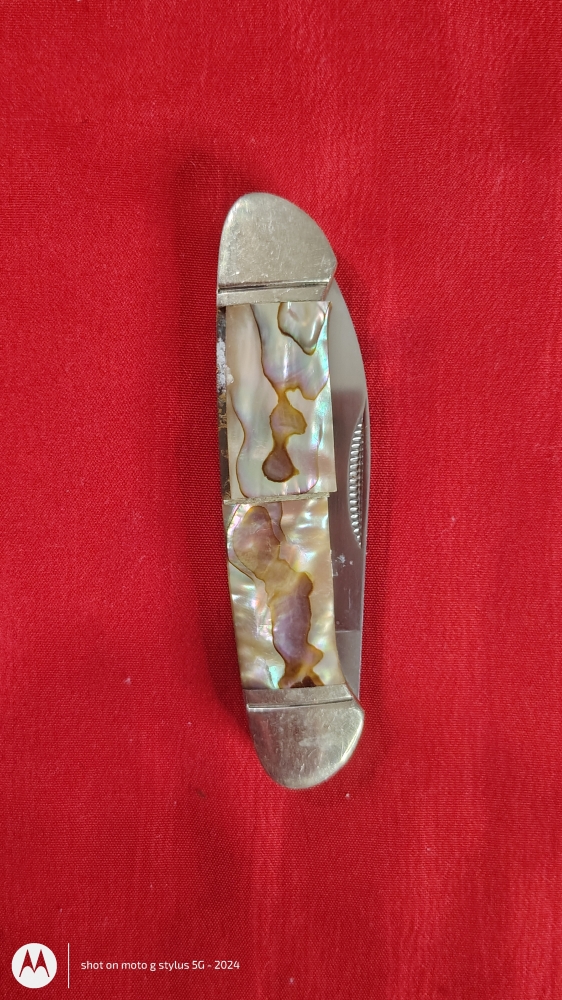 Remington Collector’s Series Folding Knife – Abalone Inlay, Dual Blade, Unused  