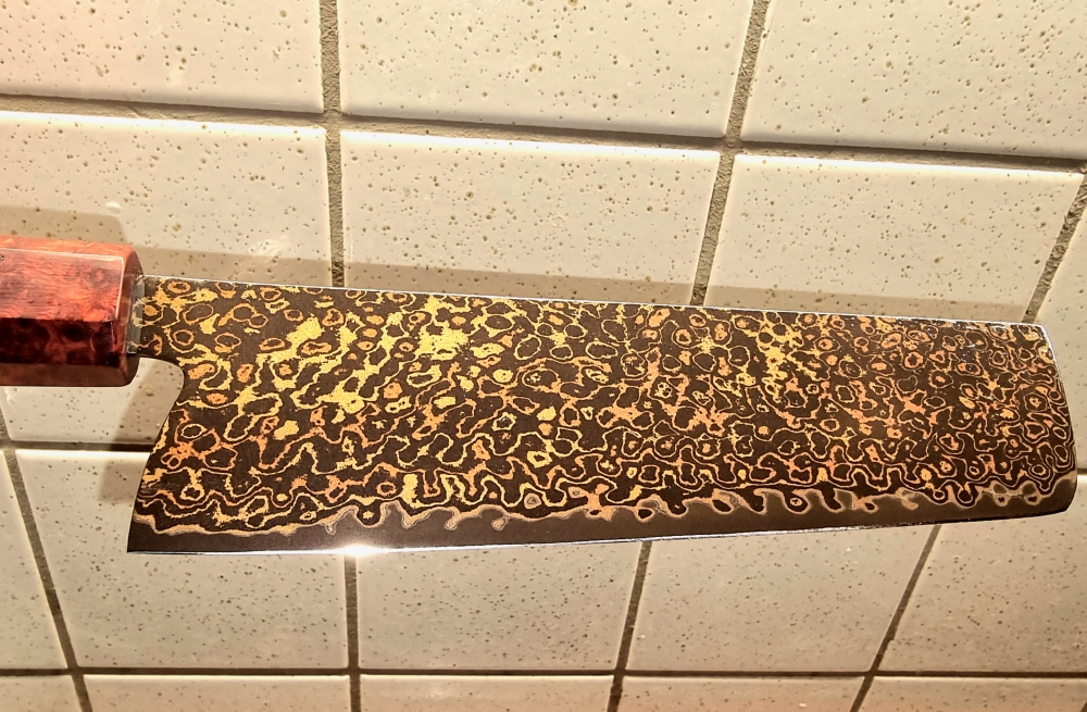 Copper damascus nakiri